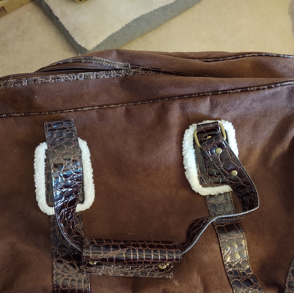 Large Suede Duffel Bag